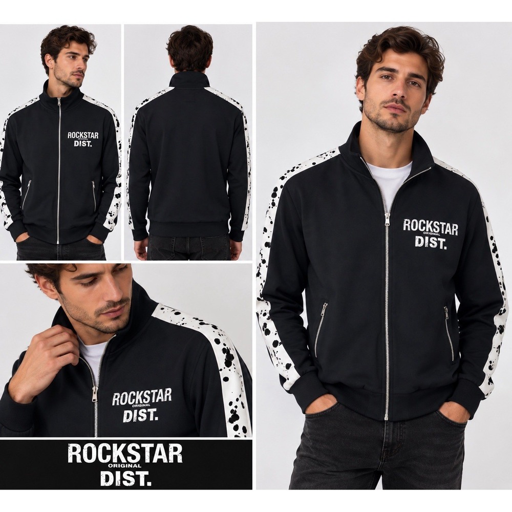 Rockstar Original track jacket Black  Size Small New  (10-b72)